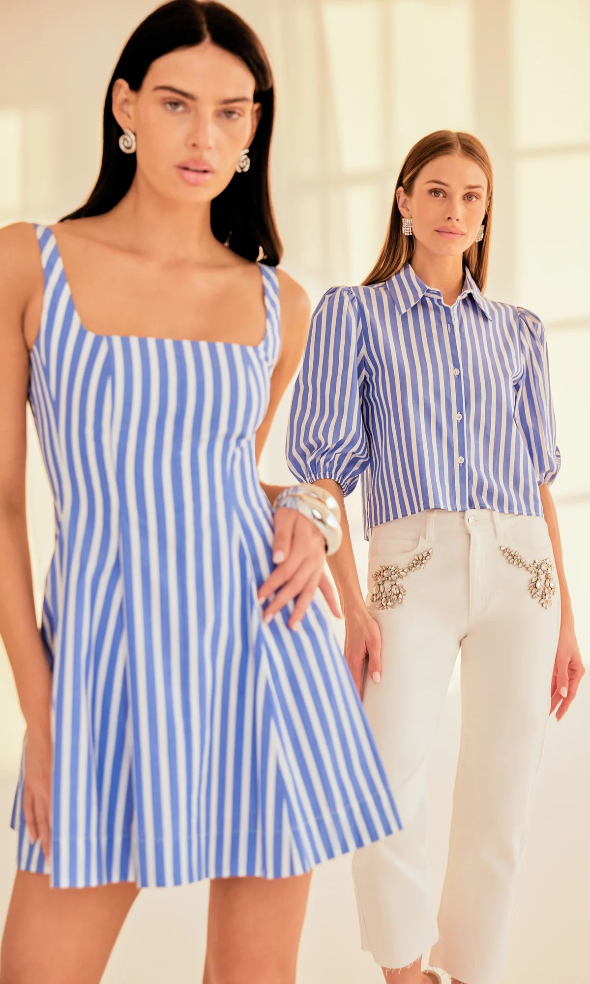 Courtney Wide Stripe Poplin Dress