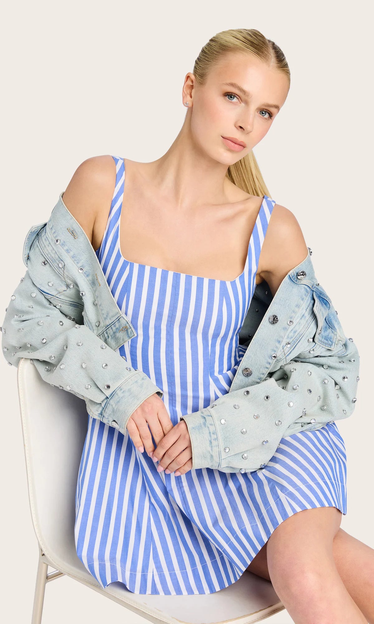 Courtney Wide Stripe Poplin Dress