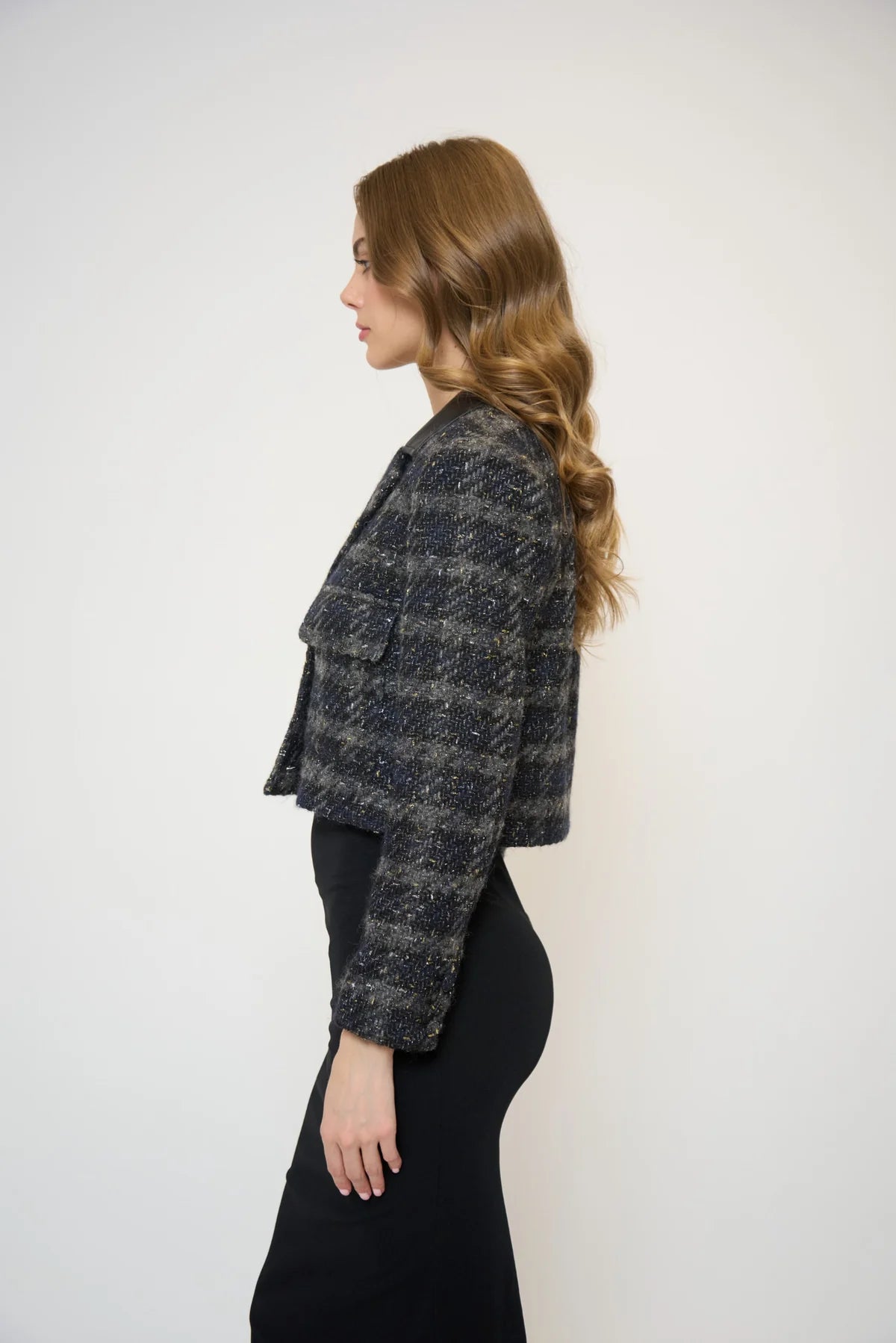 Collette Lurex Houndstooth Blazer