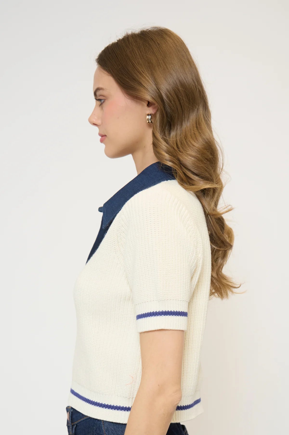 Eden Short Sleeve Denim Collared Polo