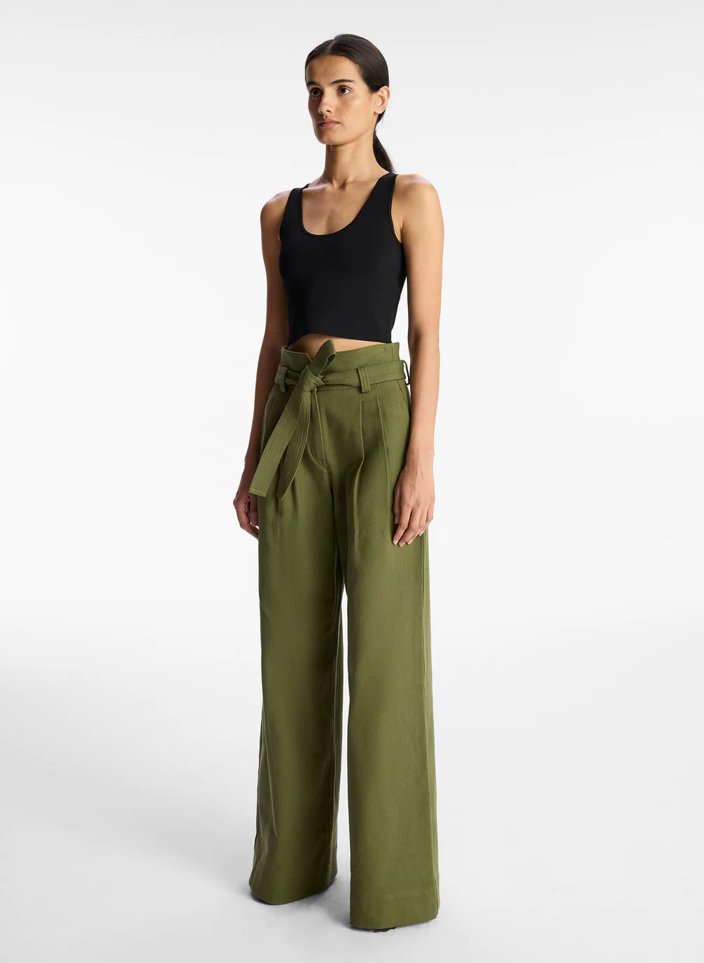Bhode Italian Cotton Relaxed/Straight Everyday Pant - Olive Green |  Garmentory