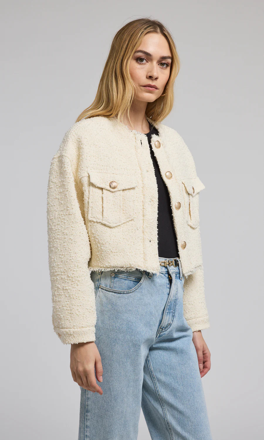 Emille Tweed Bomber Jacket