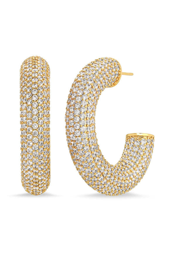 Gold Sparkle Hoops