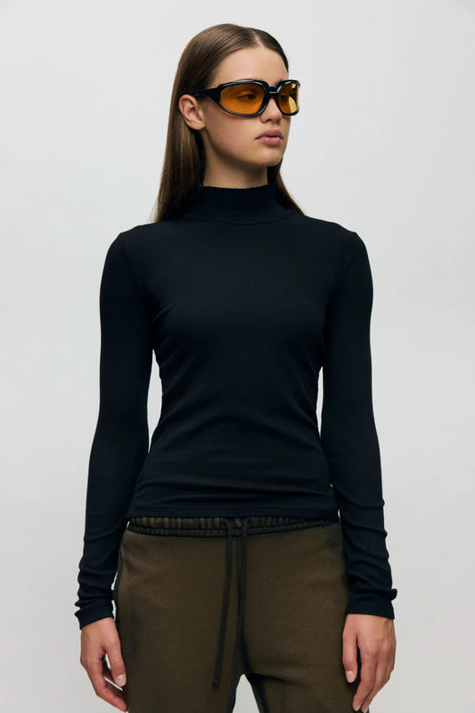 Jet Black Long Sleeve Turtleneck